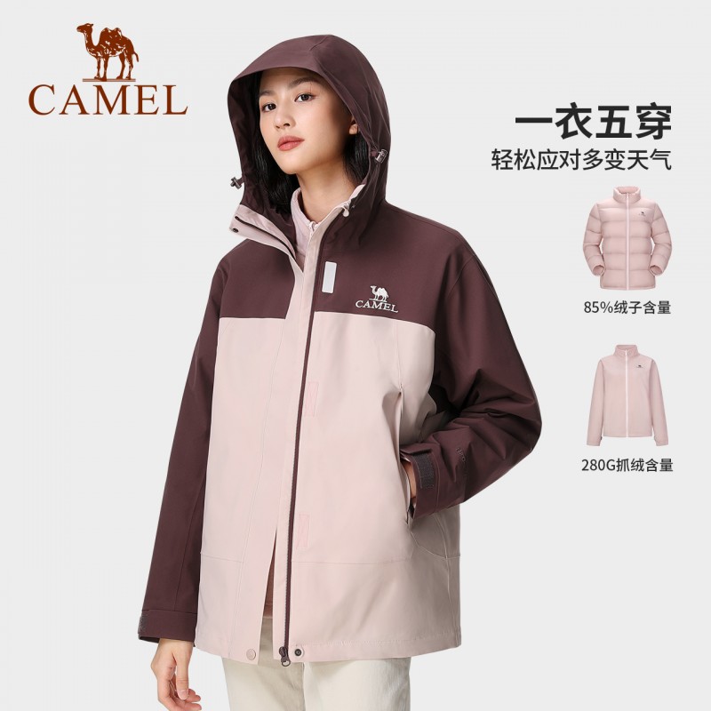 [북풍] 낙타 야외 재킷 남성 및 여성 5인 1다운 재킷 방풍 및 방수 재킷 티베트 등산 의류
