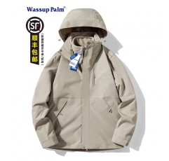 WASSUP PALM 남성과 여성을 위한 3인 1 재킷, 여성을 위한 탈착식 가을 겨울 방수 커플 등산 재킷
