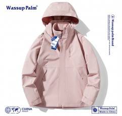 WASSUP PALM 자켓 여성용 2023 새로운 3-in-One 분리형 가을, 겨울 남성용 방풍 등산 자켓