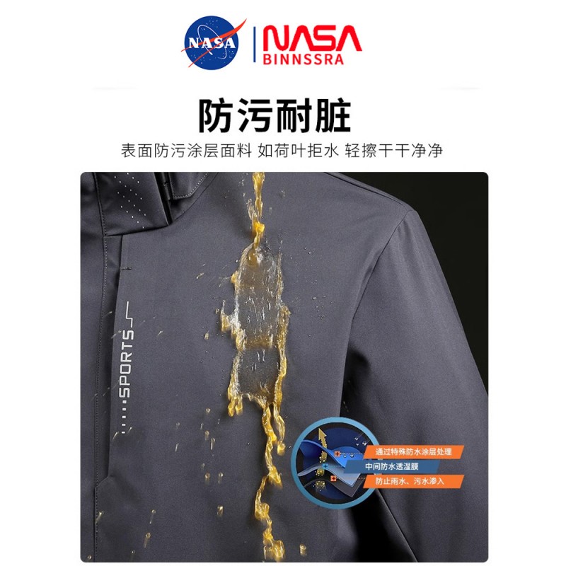 남성 및 여성 야외용 NASA 정품 재킷 2023 새로운 3-in-1 등산복 분리형 방풍 및 방수 재킷