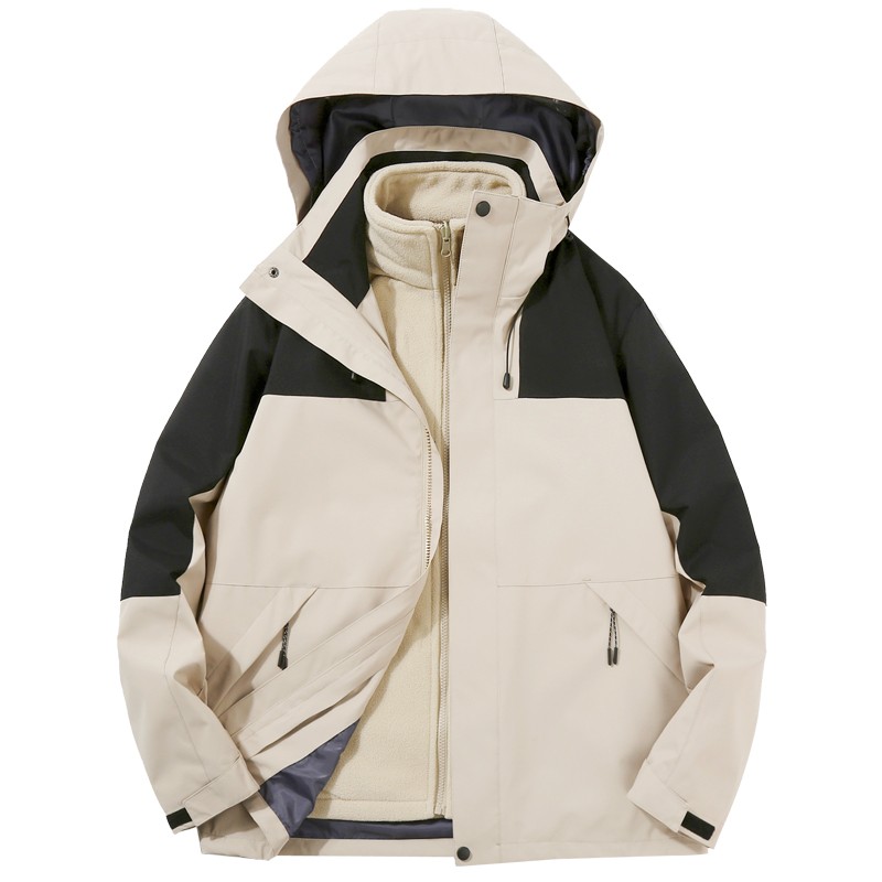남성과 여성을 위한 딱따구리 마운틴 시리즈 재킷 3-in-1 탈착식 방풍 및 방수 봄, 가을 재킷 야외 등산 의류 유행