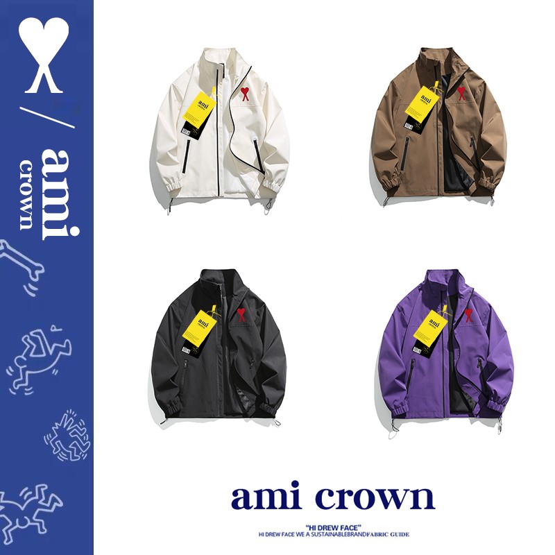 AMI CROWN 남성 및 여성 등산 의류 방수 재킷 윈드 브레이커 재킷 가을 커플 스포츠 야외 재킷