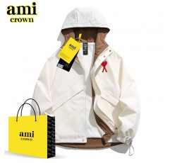 AMI CROWN 공식 플래그십 스토어 재킷 재킷 남성 봄, 가을 야외 방수 커플 등산 재킷