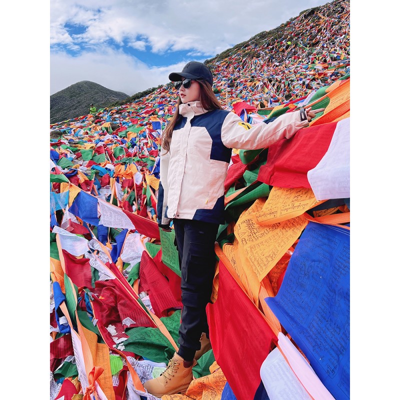 여성용 야외 방수 재킷 커플을 위한 3-in-1 분리형 방풍 재킷 티베트 남성을 위한 인터넷 유명인 등산 의류
