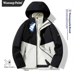 WASSUP PALM 자켓 남성용 방수 및 방풍 자켓 야외 따뜻한 가을, 겨울 커플 등산 의류