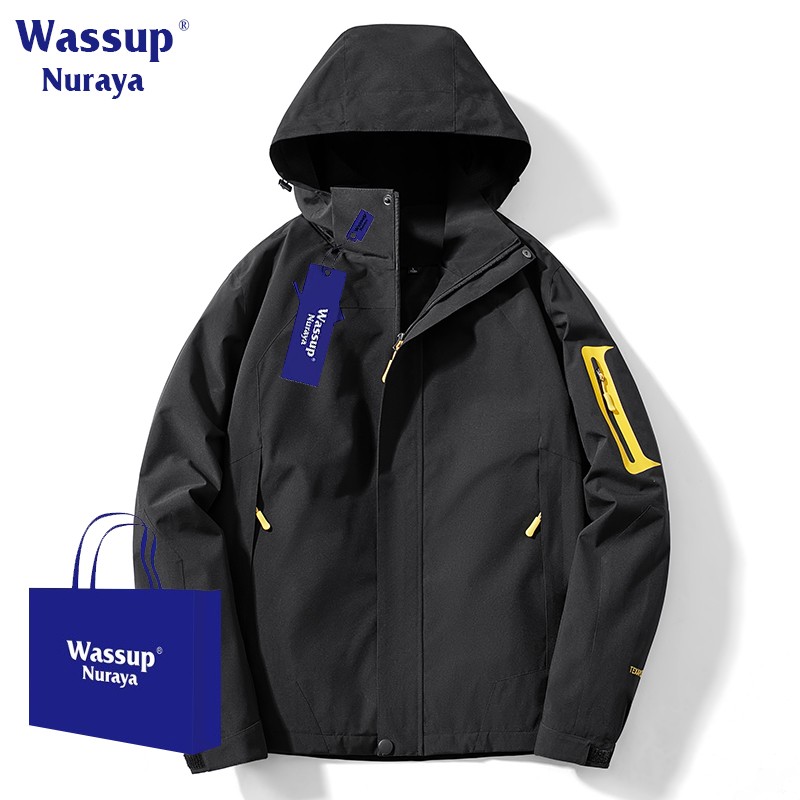 Wassup 자켓 남성용 및 여성용 같은 스타일 자켓 야외 숨기기 3 대 1 자켓 방수 및 방풍 커플 등산복