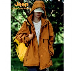 여성용 지프 야외 양털 3-in-1 재킷 방수 및 방풍 공식 봄, 가을 등산 의류 남성용 탈착식 재킷
