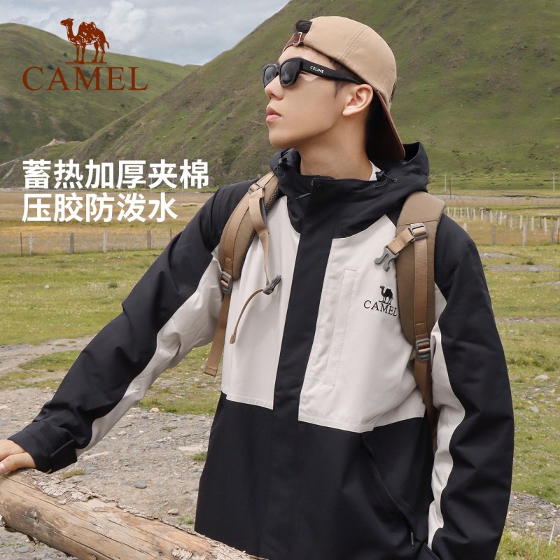 [스키] 남성과 여성을 위한 낙타 퀼팅 재킷 2023 새로운 면 재킷 방풍 및 방수 여행 등산 재킷