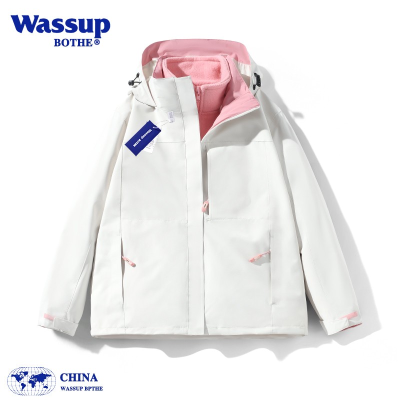 WASSUP BOTHE 재킷 여성 가을, 겨울 2023 새로운 3-in-One 방풍 등산 재킷 남성용