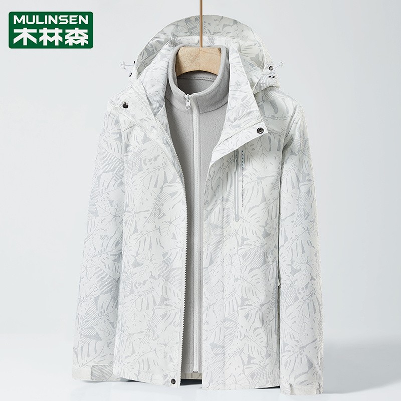 Mulinsen 가을, 겨울 2023 새 재킷 여성용 3-in-1 분리형 방풍 및 방수 등산 스포츠 재킷