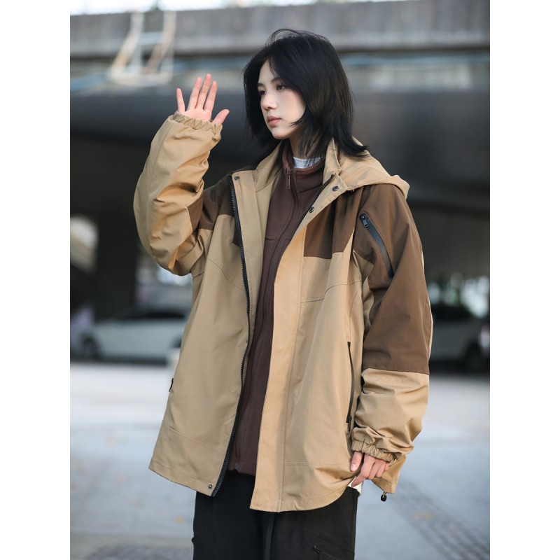 첫사랑 Laowang 야외 재킷 재킷 남자 가을, 겨울 방풍 및 방수 3-in-1 분리형 봄 등산 의류