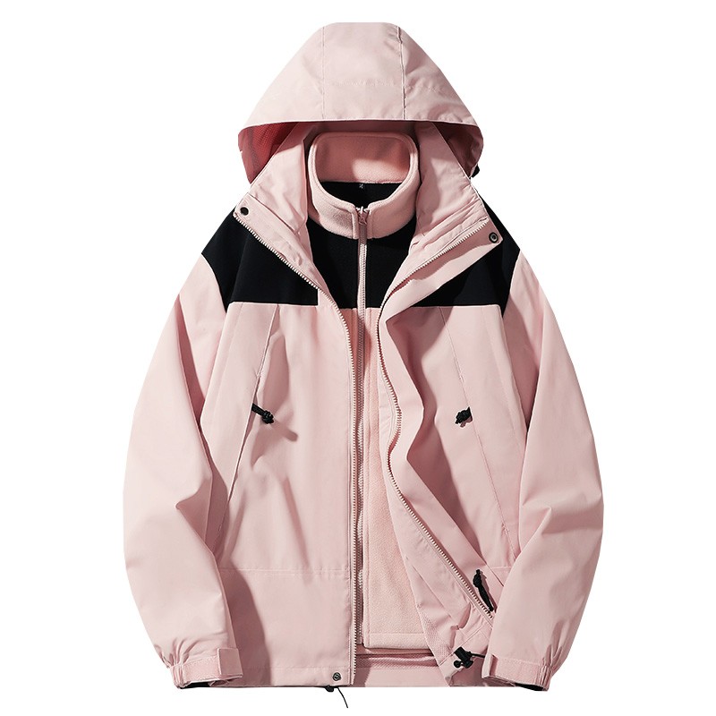 남성과 여성을 위한 NASA 공동 브랜드 재킷, 가을, 겨울 3-in-1 야외 방풍 및 방수 커플 등산 재킷