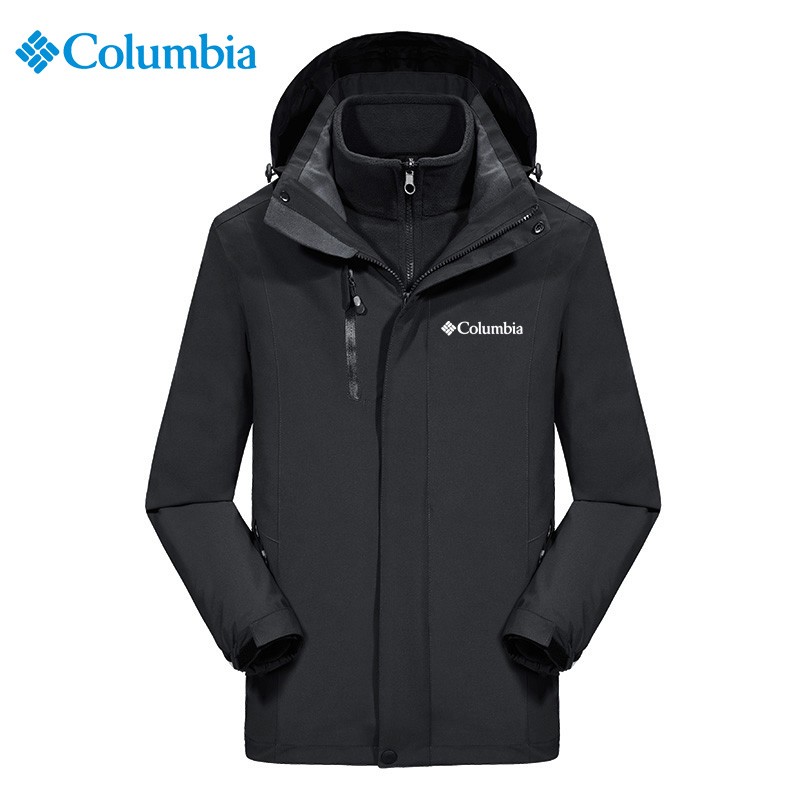컬럼비아 재킷 3-in-1 벨벳 두꺼운 남성 및 여성 야외 방풍 및 방수 대형 등산 따뜻한 재킷