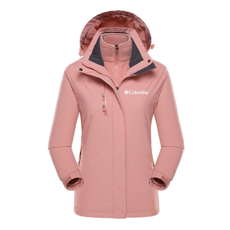 컬럼비아 재킷 3-in-1 벨벳 두꺼운 남성 및 여성 야외 방풍 및 방수 대형 등산 따뜻한 재킷