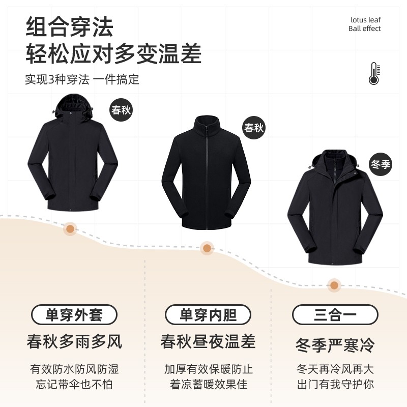 Mulinsen Mountain Series Jacket 여성용 3-in-One 남성 가을, 겨울 2023 새로운 방풍 및 방수 등산 재킷