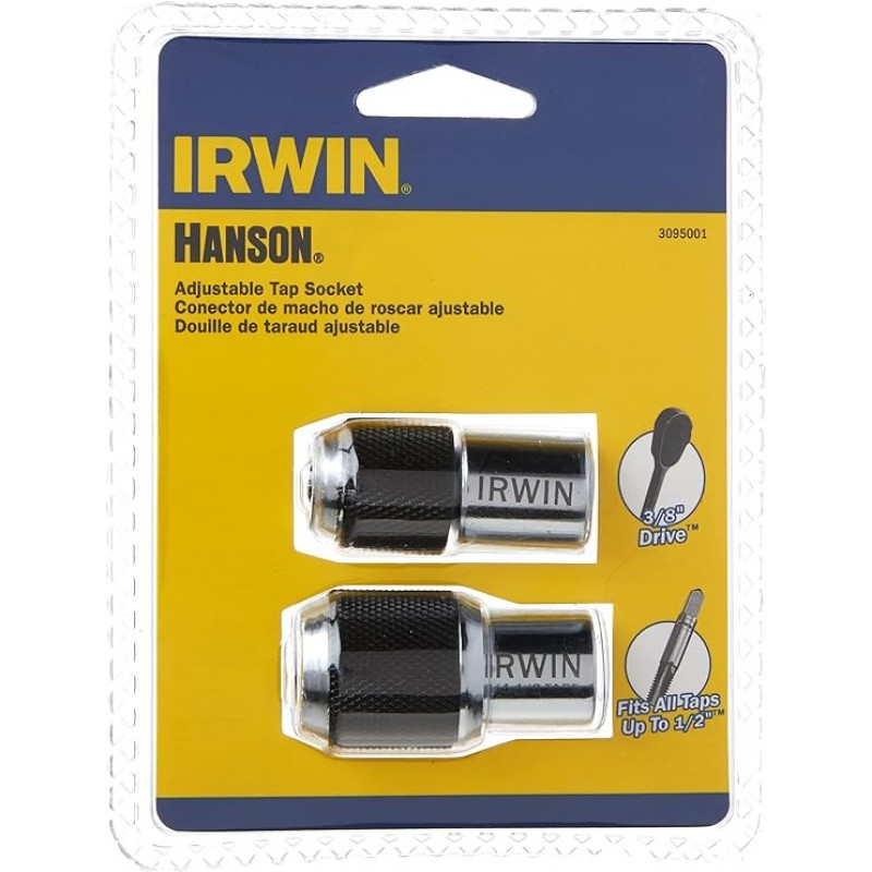  IRWIN 탭 소켓 세트, 조절 가능, 2피스(3095001)