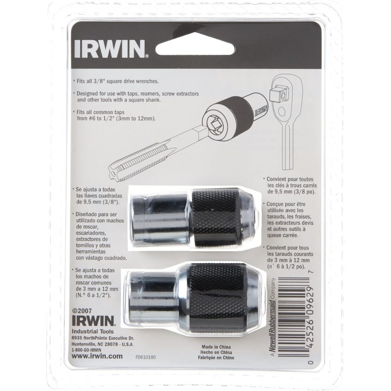  IRWIN 탭 소켓 세트, 조절 가능, 2피스(3095001)