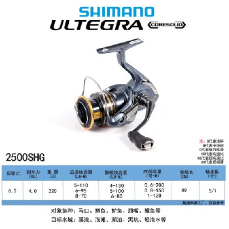 SHIMANO 21 ULTEGRA 우테가지 낚시 루어 물레 사선 컵 피쉬 휠 made in Malaysia 2500SHG (shallow line cup)