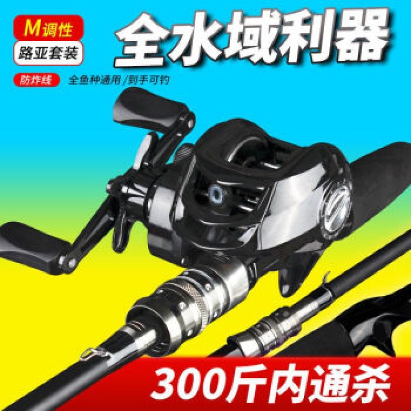 DAIWA 루어로드 세트 워터 드롭 릴 전체 세트 루어 로드 긴 던지기 팁 초보자 스피닝 휠 DAIWA 2.4 미터 [카본 루어 로드] 왼손 워터 드롭 릴 + 라인 + 럭셔리 선물 가방