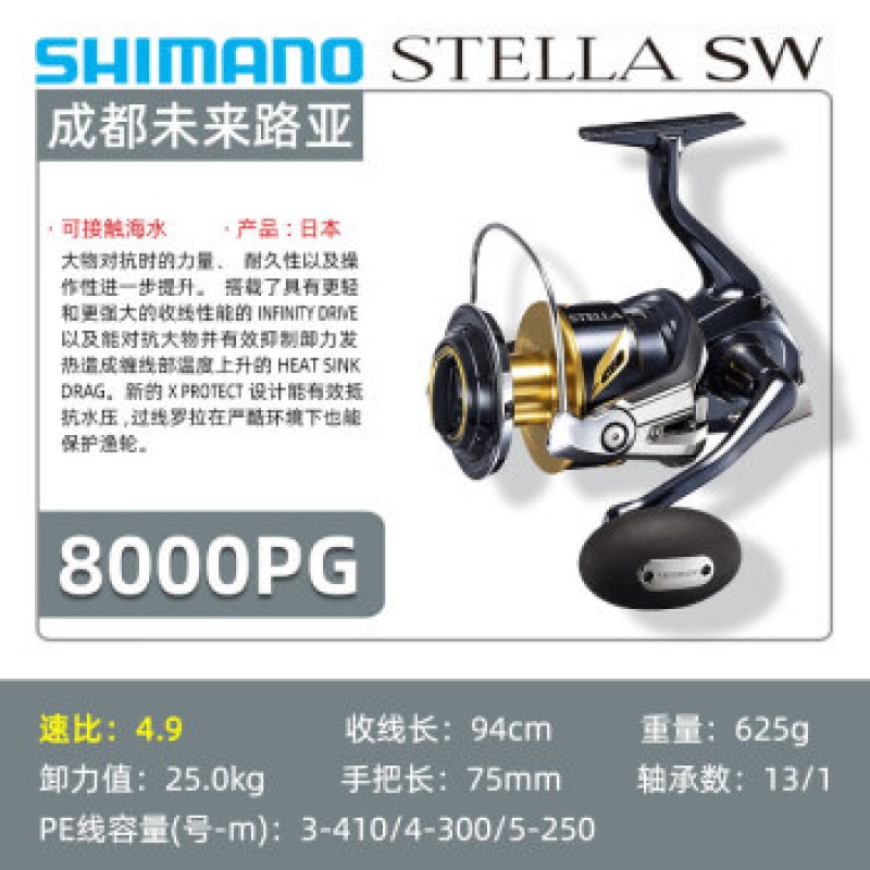 SHIMANO STELLA 스텔라 22 장거리 물레 루야 휠 바다 낚시 낚시 릴 STELLA SW 8000PG