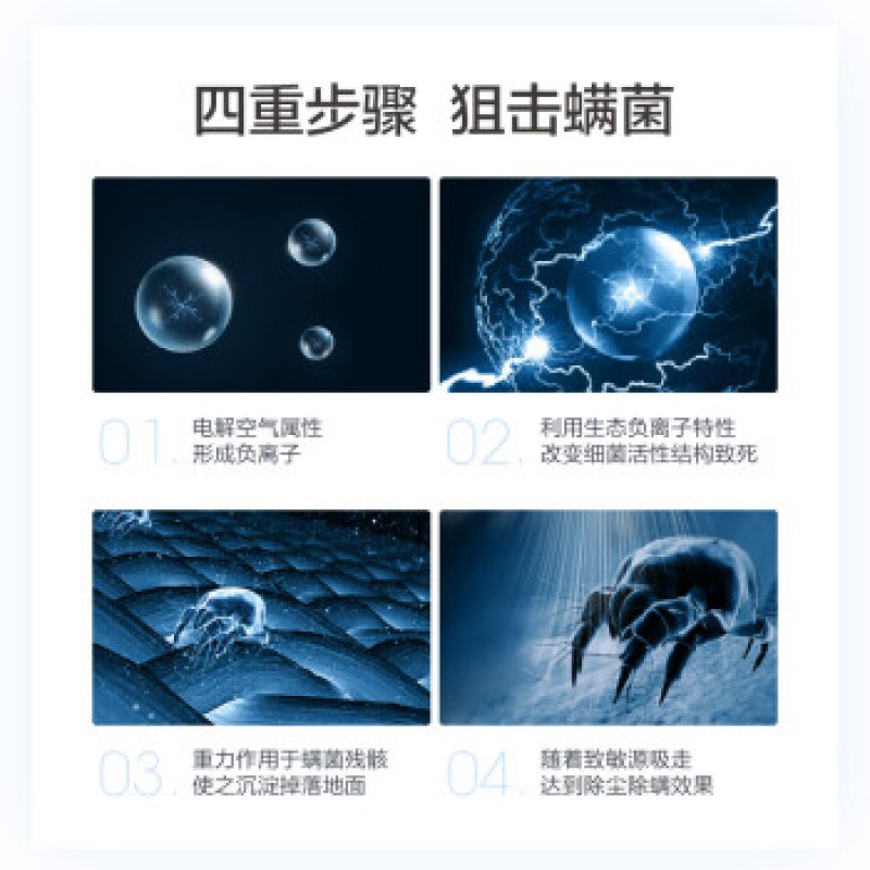 Midea 진드기 제거제 MX3 전기 충격 진드기 킬러 400W 고출력 듀얼 모터 드라이브 설계 [업그레이드 모델] 더블 컵 먼지 진드기 분리