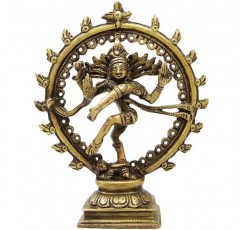 JGARTS 힌두교 신 신 시바 춤 Nataraja Natraj 황동 동상 조각 홈 장식 사원 Mandir 6.5 인치
