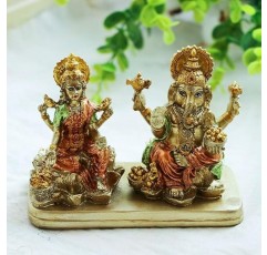 힌두교 신 Ganesha Lakshmi 동상 - 인도 신 Laxmi Ganesh Murti- Ganpati 조각품