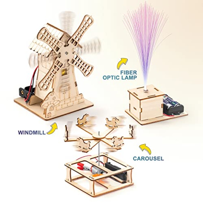 어린이를 위한 5 in 1 STEM 키트, 8-12세 소녀를 위한 목재 공예 키트, 6-8세를 위한 DIY 과학 건물 프로젝트, 3D 나무 퍼즐 조립 모델 세트, 소년 연령 6 7 8 9 10 11 12 14세