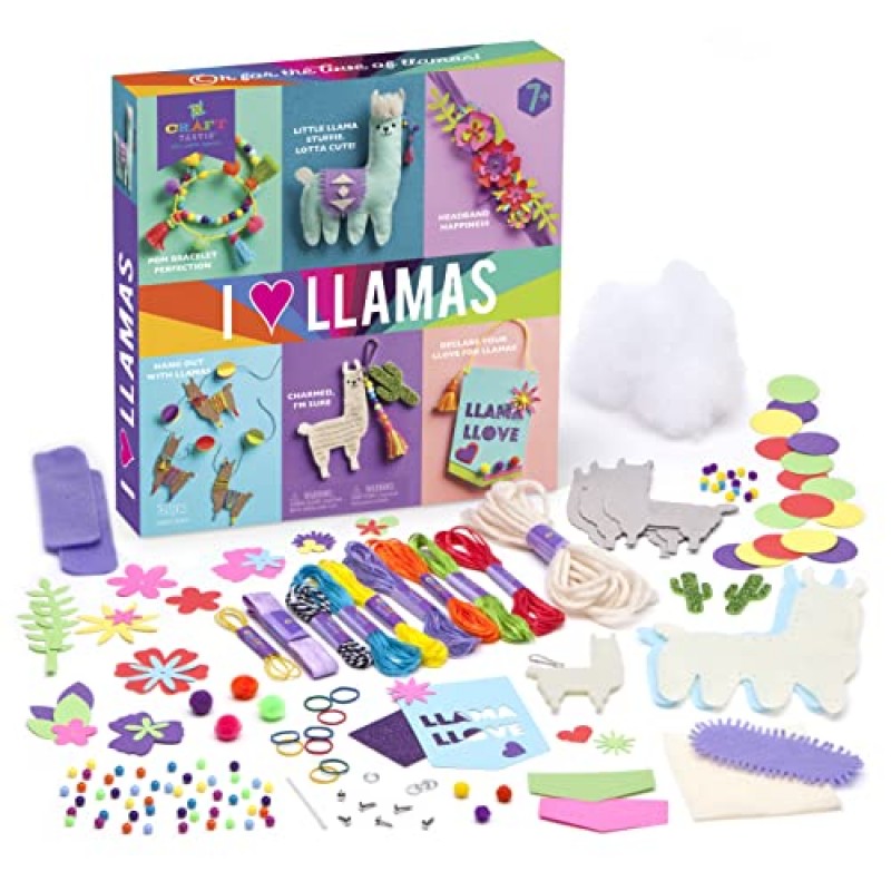 Craft-tastic – I Love Llamas Kit – Craft Kit에는 6개의 라마 테마 프로젝트가 포함되어 있습니다.