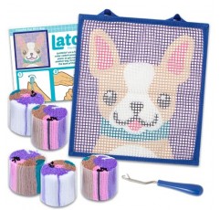 LatchKits – 강아지 래치 후크 키트 – 배우기 쉬운 공예 프로젝트 – 바느질이나 절단 없음 – 6세 이상용, 캔버스, 멀티