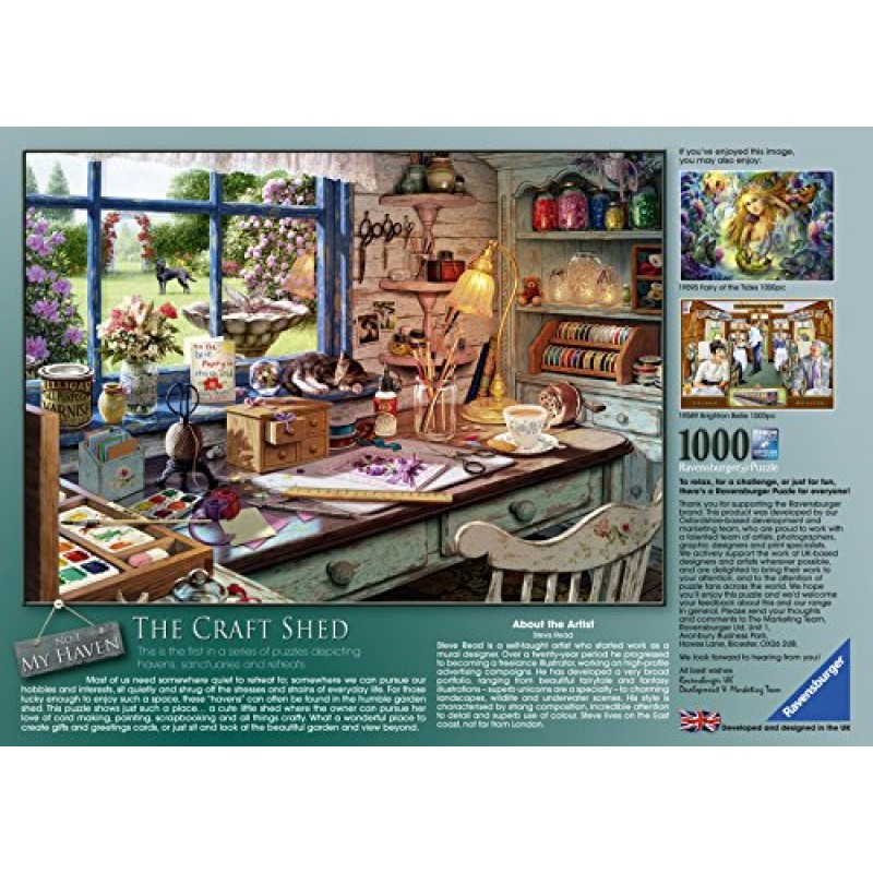 Ravensburger My Haven No.1 The Craft Shed 성인 및 12세 이상 어린이를 위한 1000피스 직소 퍼즐