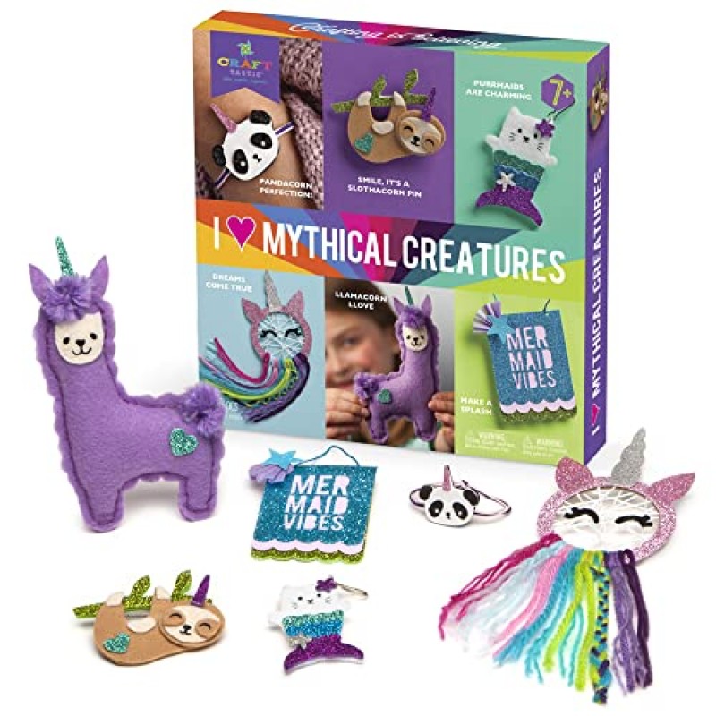 Craft-tastic – I Love Mythical Creatures Kit – Craft Kit에는 신화 속 생물이 등장하는 6개의 프로젝트가 포함되어 있습니다.