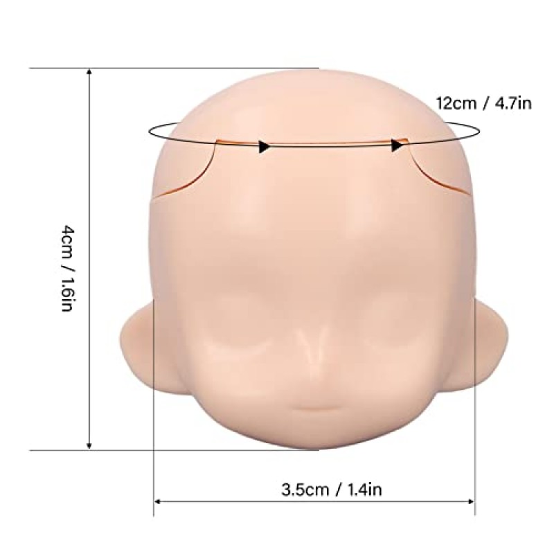 빈 인형 머리, 실리콘 친환경 교체 볼 관절 인형 머리 1/12 볼 관절 인형용 절묘한 (일반 흰색)
