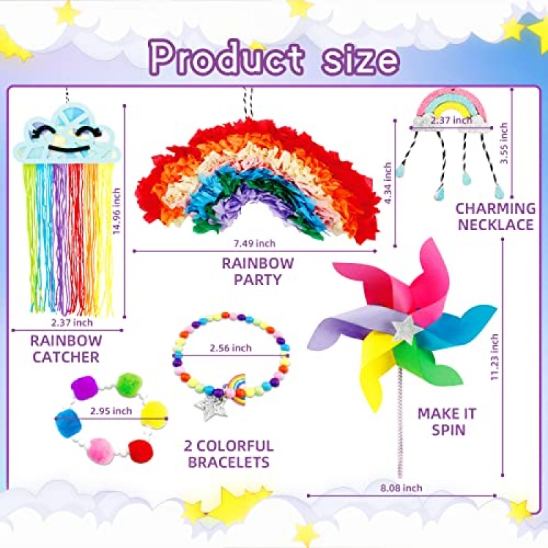 8-12세 어린이를 위한 예술 및 공예, 무지개 공예 키트, 6-8세 어린이를 위한 예술 및 공예, 8-12세 소녀를 위한 공예, 9-12세 어린이를 위한 미술 용품, 팔찌 만들기 키트를 포함한 7개 공예 프로젝트
