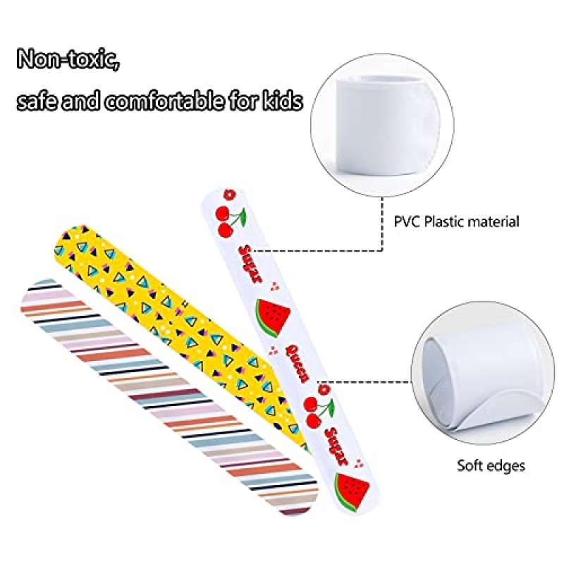 Umikk 110 팩 화이트 슬랩 팔찌 파티는 생일, 할로윈, 크리스마스 파티, 학교 공예 프로젝트, 비닐 롤 포장을 위한 대량 빈 DIY 스냅 밴드를 선호합니다.