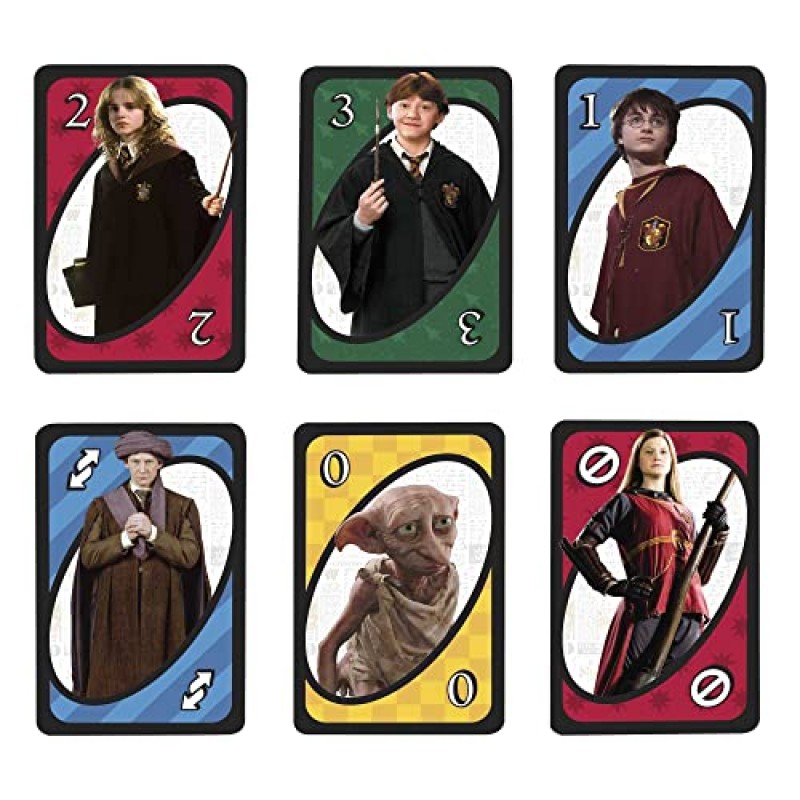 Mattel Games UNO Harry Potter 카드 게임(어린이, 성인 및 2~10인용 인기 시리즈 기반 게임 나이트)