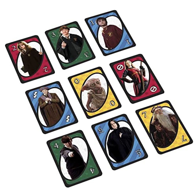 Mattel Games UNO Harry Potter 카드 게임(어린이, 성인 및 2~10인용 인기 시리즈 기반 게임 나이트)