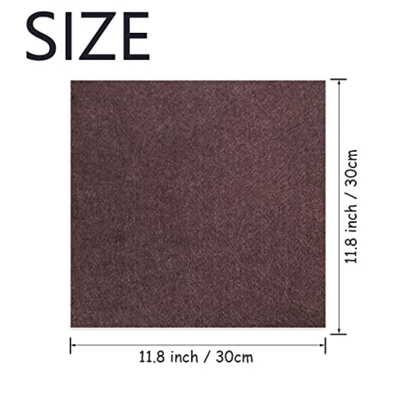 갈색 펠트, 3mm 두꺼운 뻣뻣한 펠트 시트, 공예 용 12 X 12 인치 무거운 펠트, DIY 프로젝트 용 하드 펠트 직물 10 개