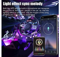 LivTee 스마트 RGB LED 실내 조명, USB 포트, 앱 제어, 음악 모드 및 DIY 모드를 갖춘 2라인 디자인, 여성용 남성용 자동차 액세서리 선물