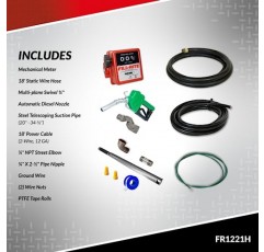 Fill-Rite FR1221H 12V 15 GPM 연료 이송 펌프(프리미엄 기계식 계량기(갤런) 패키지 포함)