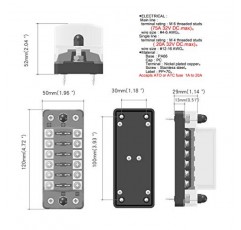 E-Bro 12V 퓨즈 블록, 해양 퓨즈 블록, 네거티브 버스가 있는 블레이드 퓨즈 블록 ​​ATC/ATO 12V/24V 자동차/자동차/트럭/보트/해양/RV(6방향)용 방수 자동차 퓨즈 박스