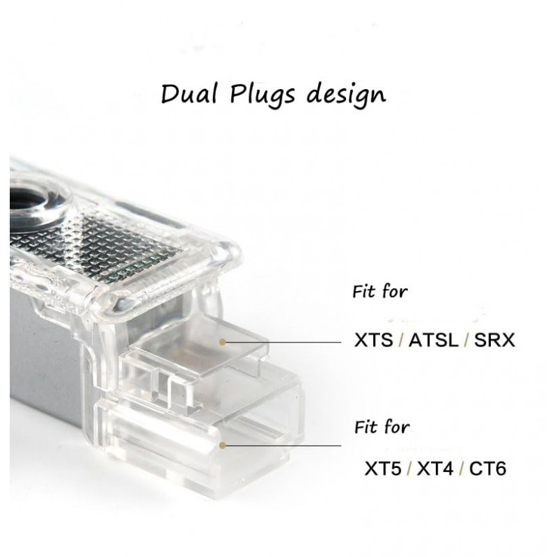 3D 그림자 조명 캐딜락 SRX CT6 XTS ATS XT4 XT5 XT6 용 LED 도어 로고 프로젝터 캐딜락 환영 의례 조명 자동 액세서리 용 듀얼 플러그 웅덩이 조명