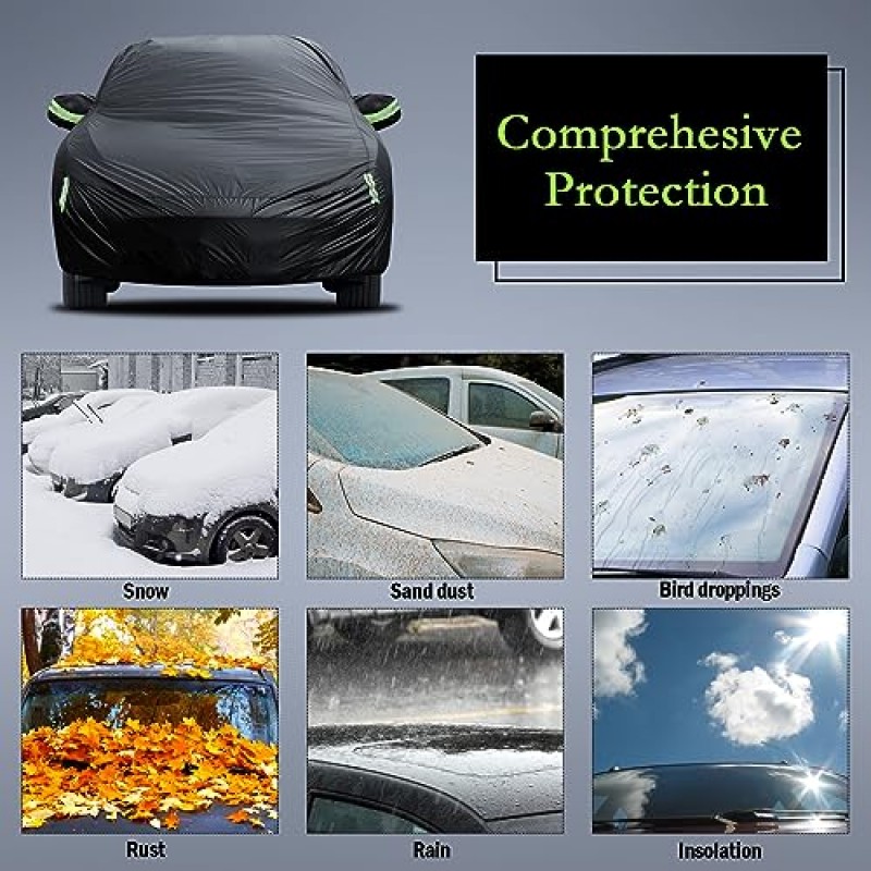 Honda CRV 1997-2023, Toyota RAV4 1996-2023 용 자동차 커버 맞춤형, 자동차 용 방수 전천후 전체 외부 커버 도어 지퍼가있는 비 태양 눈 보호 장치