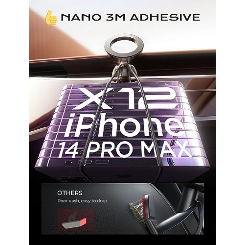 MagSafe 차량용 마운트용 LISEN, [강력한 자석 20개] 차량용 자석 휴대폰 홀더, 핸즈프리 iPhone 차량용 홀더 마운트 iPhone 15 14 13 12 Pro Max Plus 미니 MagSafe 케이스에 적합한 차량용 대시 폰 마운트
