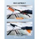 AstroAI 27인치 스노우 브러시 및 자동차, 트럭, SUV용 인체공학적 폼 그립이 있는 분리형 얼음 스크레이퍼(헤비 듀티 ABS, PVC 브러시)