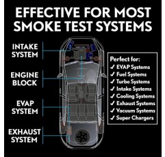 자동차 연기 기계 테스트용 연기 유체 솔루션 - 미국산 - 자동차 테스트용으로 설계된 8온스 액체 연기 리필 - EVAP, 진공, 연료, 흡기, 배기, 터보 시스템 및 슈퍼차저