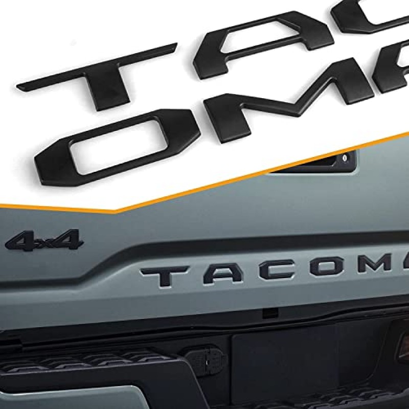 Tacom 2016-2023과 호환되는 테일게이트 삽입 문자 3D 돌출형 강력한 접착 데칼 문자(무광택 검정색)