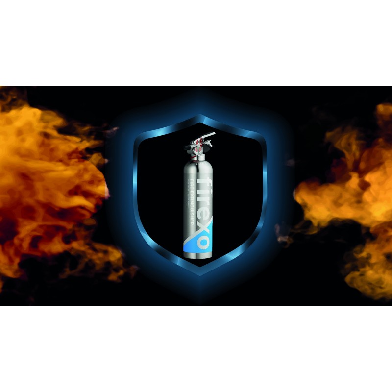 Firexo 7 in 1 소화기(0.1갤런) 모든 화재를 위한 다목적 및 휴대용 에어로졸 소화기 inc. 리튬 이온 배터리 화재 - 가정, 주방, 벽난로, 그릴, 자동차, 캐러밴용 비상 장비