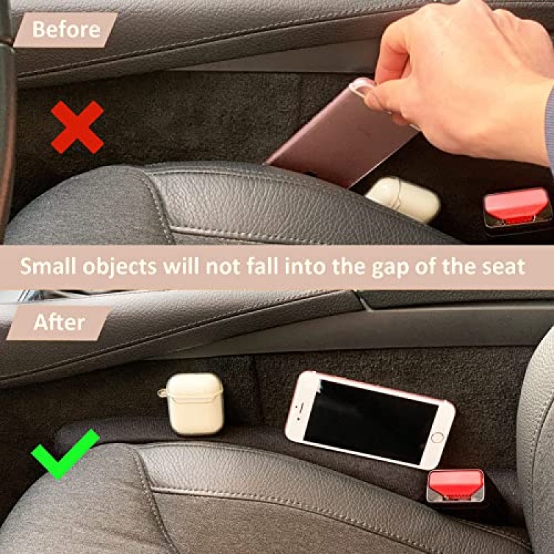 자동차 SUV 트럭 맞춤 주최자를위한 Axutous 자동차 좌석 갭 필러 범용 좌석과 콘솔 사이의 간격을 채우십시오. 검정색 2Pcs 떨어지는 것을 막습니다.