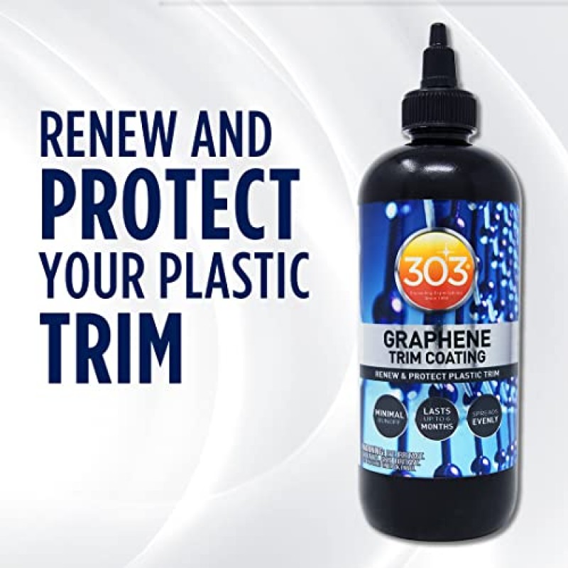303 제품 그래핀 트림 코팅 – 소수성 그래핀 코팅 – UV 보호 코팅 – 6개월간 보호 – 어둡게 하고 재생하는 플라스틱 트림 – 기름기 없음 – 8 Oz (30249)